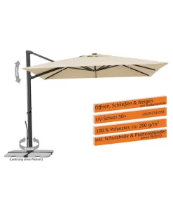 Schneider Ampelschirm Rhodos Smart, Quadratisch, Ca. B300/T300 Cm -Gartenbedarf Geschäft 6953384 WE IG 002 SchneiderAmpelschirmRhodosSmart
