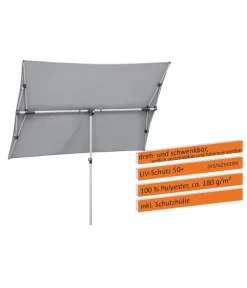Schneider Sonnenschirm Novara, Rechteckig, Ca. B190/T140 Cm -Gartenbedarf Geschäft 6953541 WE IG 001 SchneiderSonnenschirmNovarasilvergrau