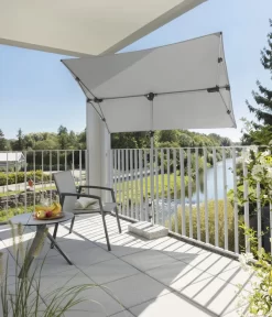 Schneider Sonnenschirm Novara, Rechteckig, Ca. B190/T140 Cm -Gartenbedarf Geschäft 6953541 WE MO 001 SchneiderSonnenschirmNovarasilbergrau