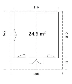 Palmako Gartenhaus Helena, Ca. B608/H290/T672 Cm -Gartenbedarf Geschäft 6975114 WE BG 001 BlockbohlenhausHelenaNatur